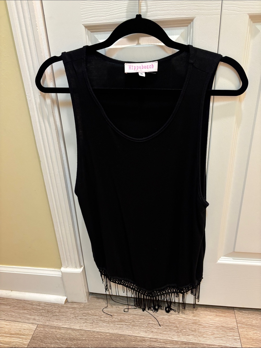 Black Fringe Tank Top